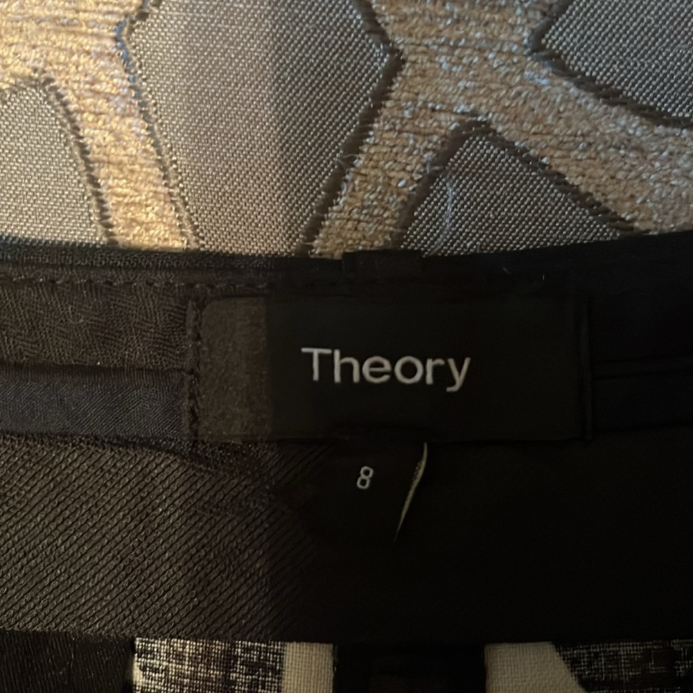 Theory Patterned Crop Pants Size 8 - image 4